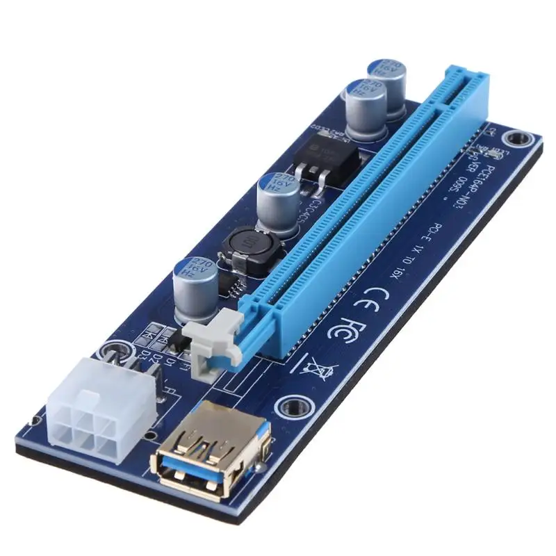 PCI-E 1x to 16x riser Adapter Graphic Card Extender Card Gold plated USB 3.0 port with 3 LED indicator light for ETH BTC Mining