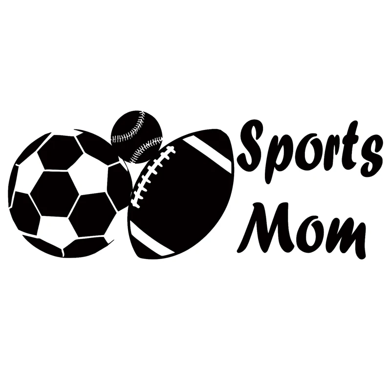 SOCCER MOM VINYL WINDOW DECAL 6X9 WHITE  KIDS SPORTS FOOTBALL MANY COLORS 