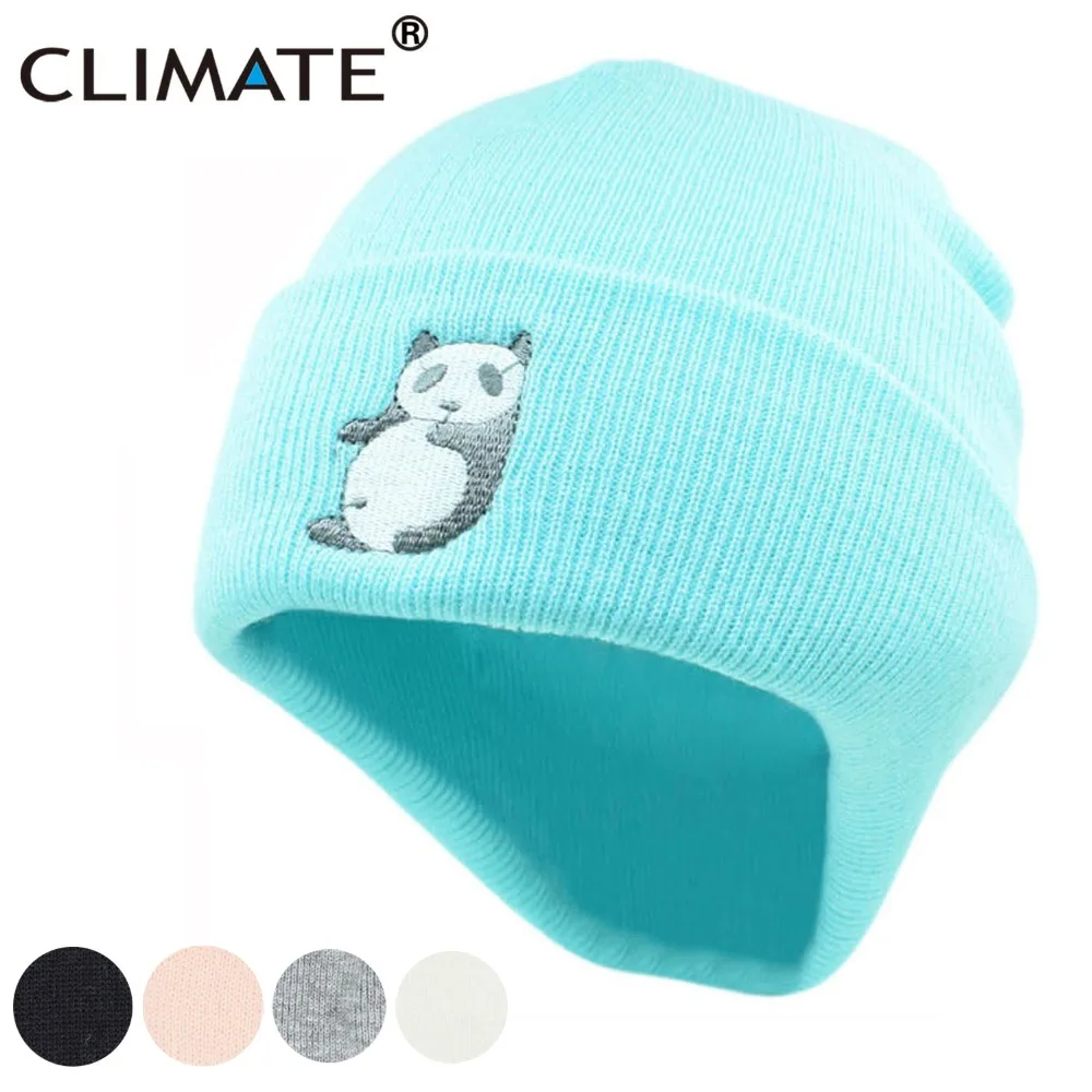 Климат шапочка «панда» шляпа Для женщин девушки зима теплая шапка прекрасный милый теплый хип-хоп вязаная шапка для взрослых Для женщин