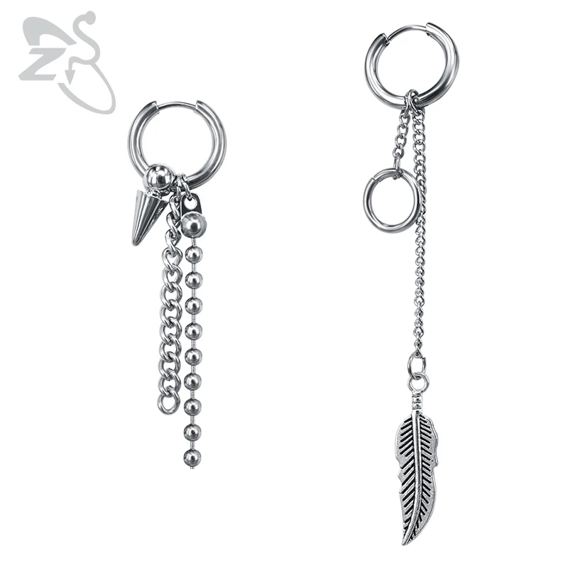 

ZS 1 PCS Kpop Earrings SUGA Men Kpop Accessories Korean Stlye Dangle Earrings Long Tassel Feather Drop Earrings Fashion Jewelry