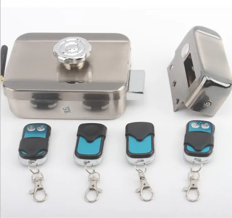 

LPSECURITY Battery power Access control Remote Control Electrical Gate Door Lock bolt latch(2 or 4 remote controls, no battery)