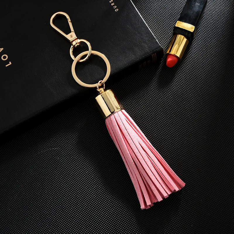 Pink Корейский Бархатный брелок с кистями длинный брелок с кистями сумка для автомобиля висячий подарок K2275 - Цвет: Pink
