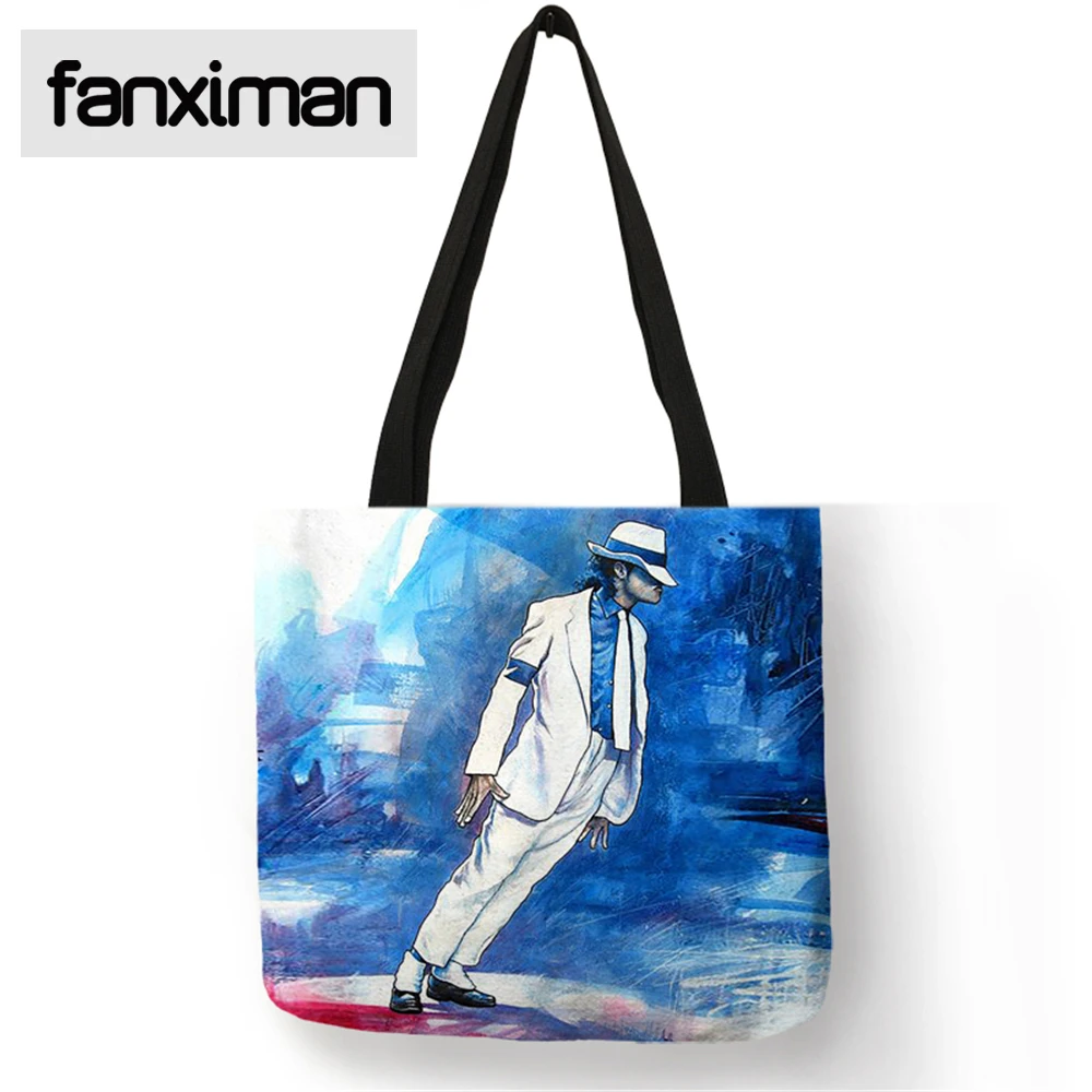 Creative Michael Jackson MJ Print Tote Bag Eco Friendly Reusable Bag