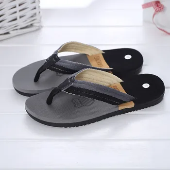 

XMISTUO Trend front Gingham men's flip flops non-slip leisure sandals wavy stripes mixed colors beach slippers trend sandals