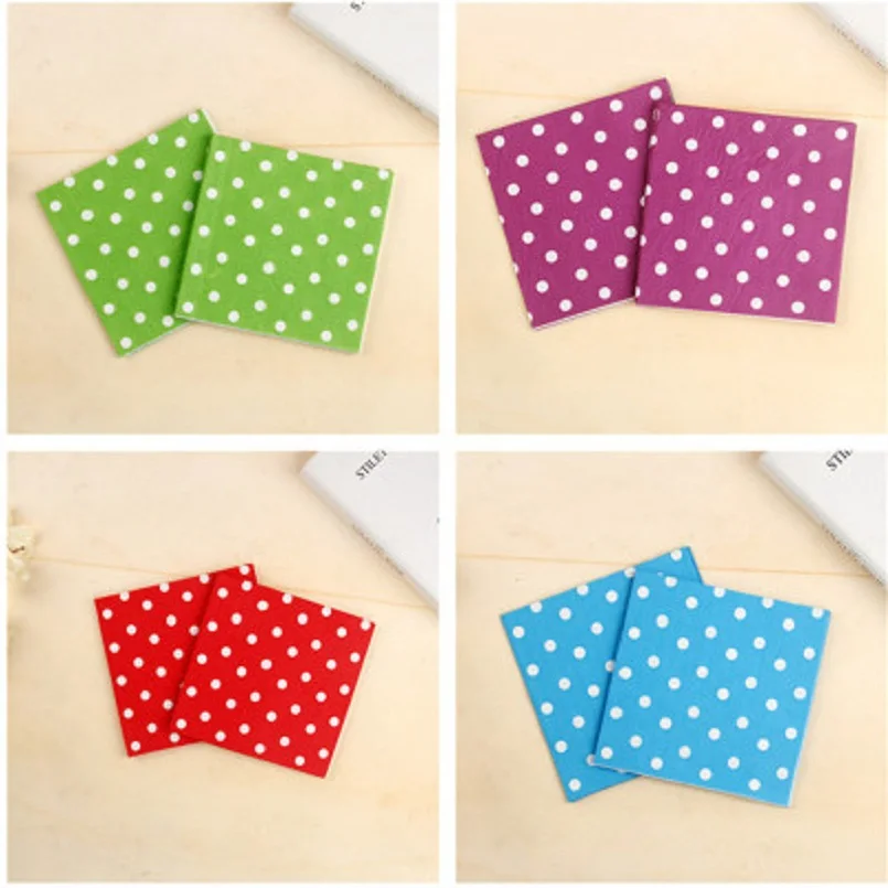 

19 Pc/pack Pink Blue Red dot theme paper napkins for picnic Wedding Birthday party Baby shower Decoration supplies paper towel