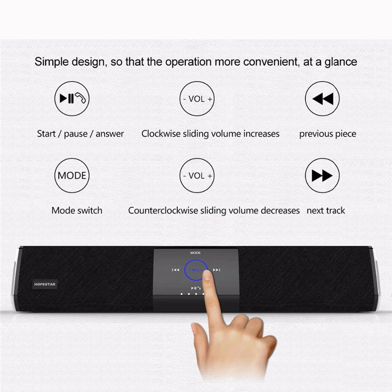 HOPESTAR A3 Bluetooth Speaker 20W tv soundbar Wireless Portable stereo Bass Subwoofer Home theater system Audio PC sound bar box