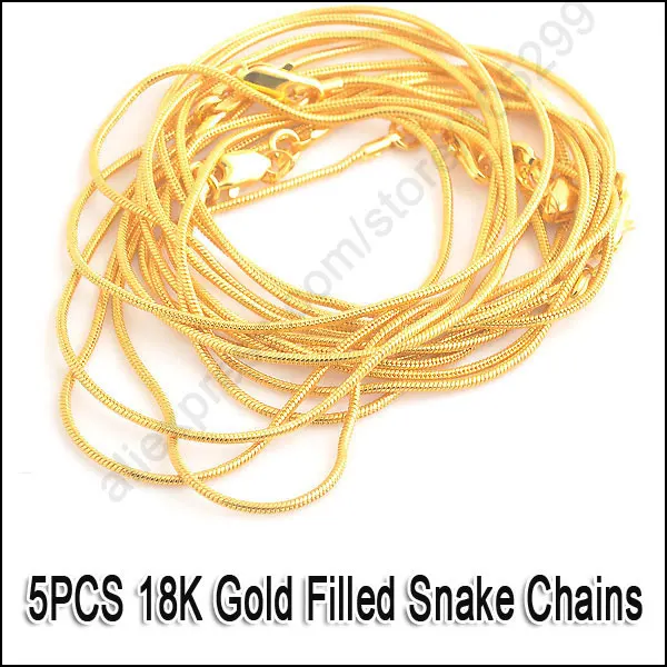 High Quality 5pcs/Lot 30inch Length Yellow Gold Color Chain Snake Necklace For Women Men Pendant Jewelry Accessories | Украшения и