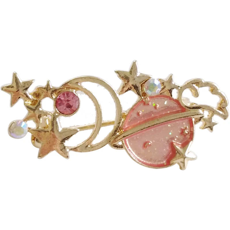 

Free Shipping Fashion Metal Planet Moon Star Wing Enamel Brooch Pin New Brooches Fashion Bag Hat Badge jewelry For Women