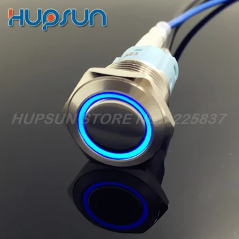 

5pc high quality 5v 12v 220v waterproof blue LED 16mm push button switch latching stainless steel push button start