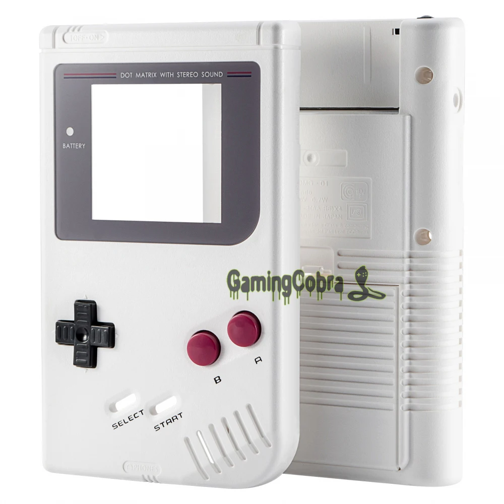White Solid Full Housing Shell Buttons with Screen Len for Gameboy DMG-01 - GBF004
