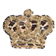 

ChicLady Diy sequin patch 23CM Leopard pattern Crown deal with it Sew on patches for clothes Ulzzang Stranger things Sticker OG