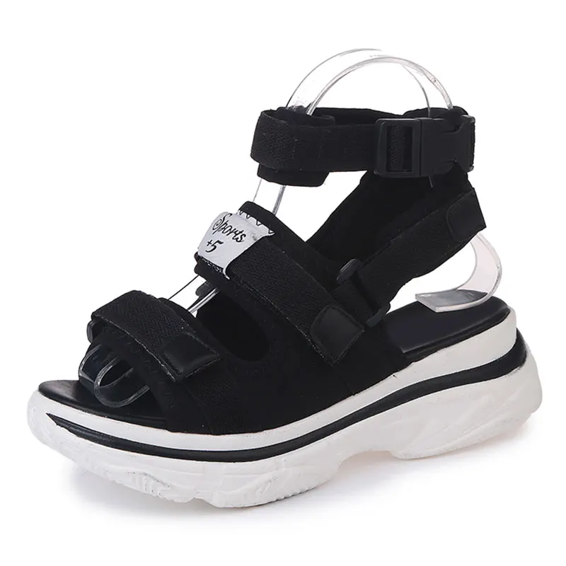NKAVQI Women Sandals 2019 Summer High Heels Sandals Women Chunky Sandal Wedge Platform Shoes Casual Summer Sandal Slippers