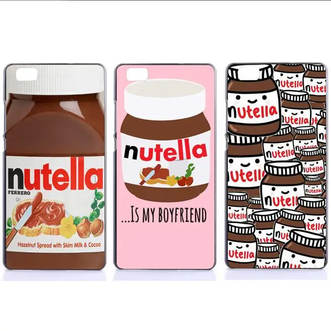 Case For Huawei Ascend P7 P8 P9 Lite P9 Plus PC Hard Mobile Phone Back Cover Housing Nutella Fruit Phone Bag Hard Plastic Shell