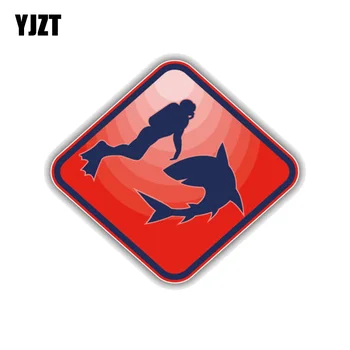 

YJZT 12.7CM*11.3CM Fashion Decoration Scuba Diver PVC Motorcycle Car Sticker 11-00402