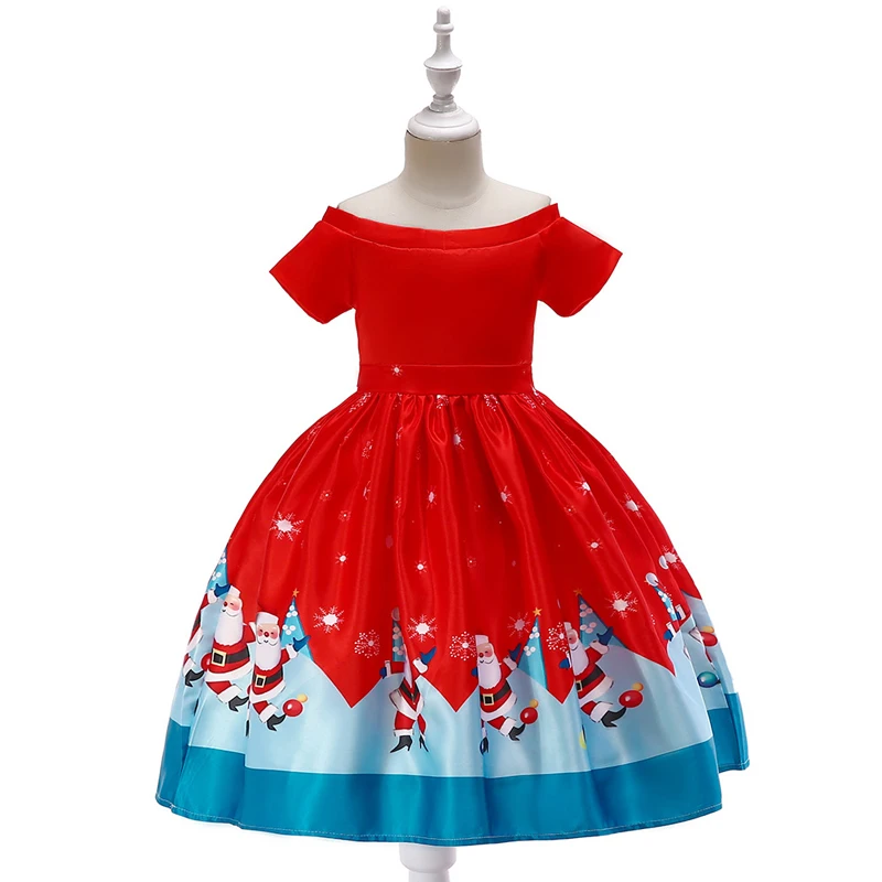 Зимнее платье для девочек Рождественская одежда с Санта Клаусом детское платье для девочек карнавальные вечерние платья платье принцессы vestidos