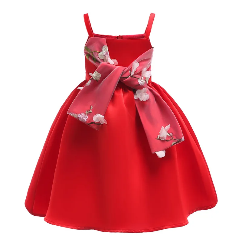 Formal Little Girls Pageant Dresses Shoulderless Bow Gown Sling Dress