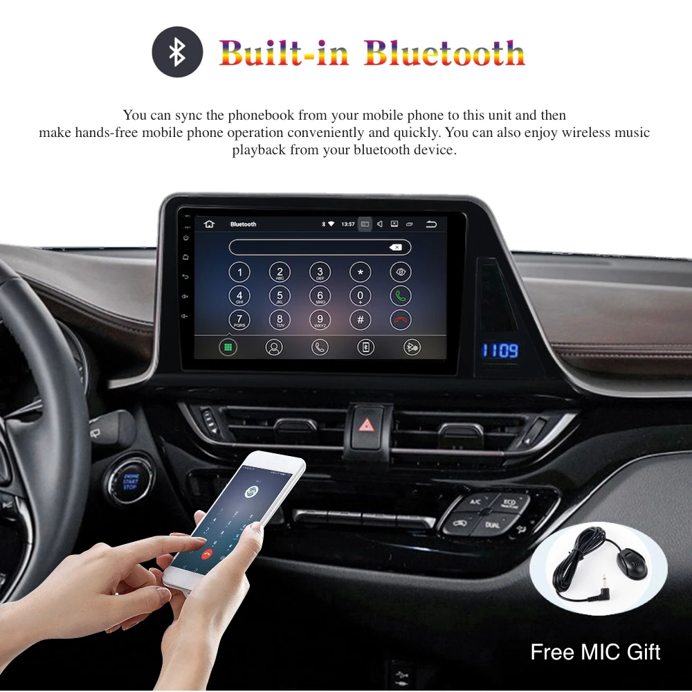 Discount Android 9.0 Car Radio 2 Din GPS Navi for Toyota CHR 2016 2017 2018 2019 C-HR PX6 DSP IPS HDMI output 4Gb+64Gb RDS WIFI RDS USB 8