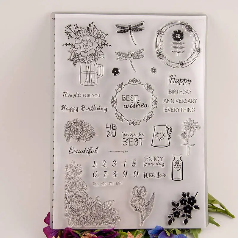 

flower Transparent Clear Silicone Stamp/Seal for DIY scrapbooking/photo album Decorative clear stamp sheets A1424