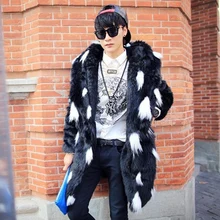 Faux Fur Jacket Coat Winter Men Fashion Casual Warm Slim Long Sleeves Artificial Mink Winter Jackets Streetwear Clothes