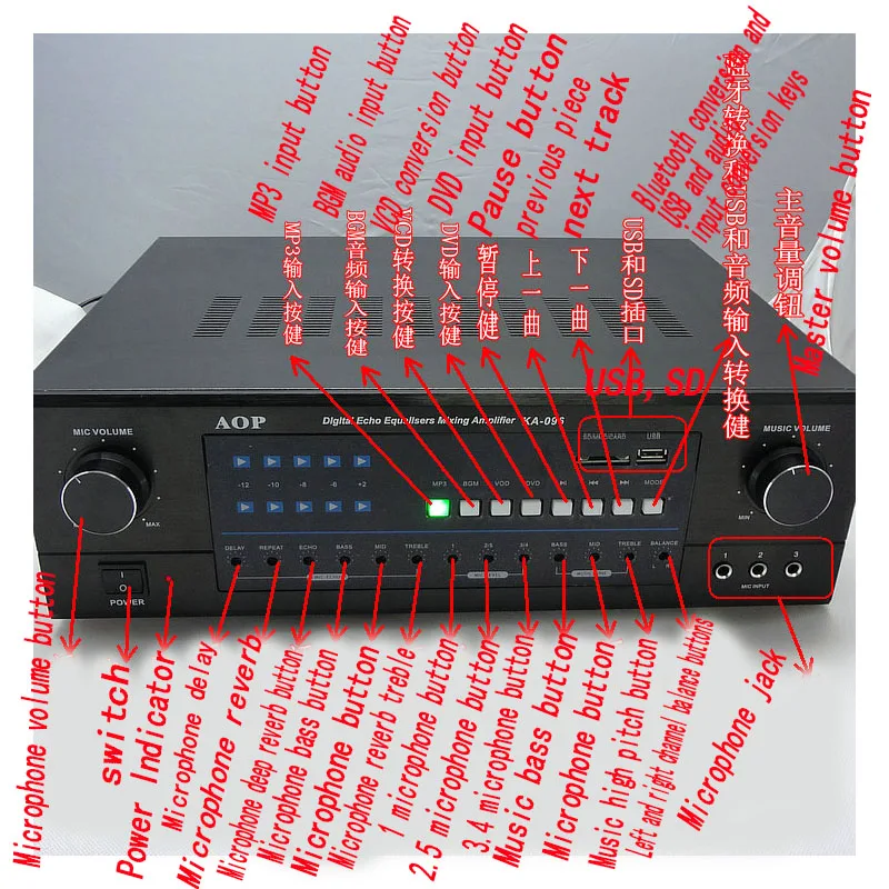 Аудиоусилитель высокой мощности сабвуфер 220 В 2 1 600 Вт * + 300 Bluetooth 25 Гц 20 кГц|subwoofer