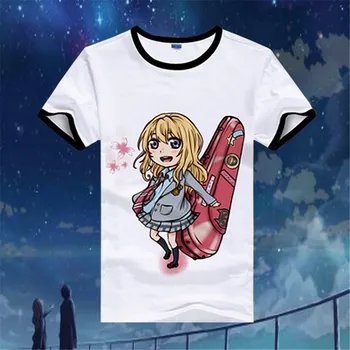 

Cosplay New funny Cartoon Your Lie in April t shirt men/women 3D printed t-shirts unisex Harajuku style tshirt streetwear summer