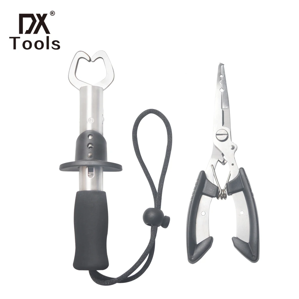 

Fishing Pliers Fish Grip Set Stainless Steel Tools Set Scissors Line Cutters Hook Remover Open Split Ring Tackle Accessories