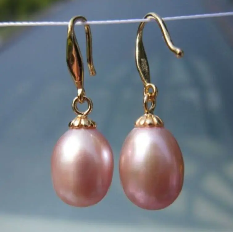 

free shipping rare gorgeous AAA++ 11-13mm south sea pink pearl earring 14k/20