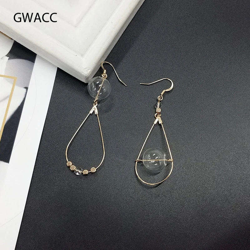 

GWACC Glass Bottle Earrings beads asymmetrical Drop Earrings Long Earrings Big Earrings for Women Girl Gift Party boho