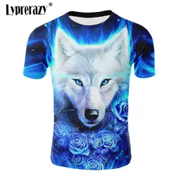 Lyprerazy голова Волка синяя Роза Молния Летняя детская футболка 3D модная детская одежда для больших мальчиков и девочек футболки