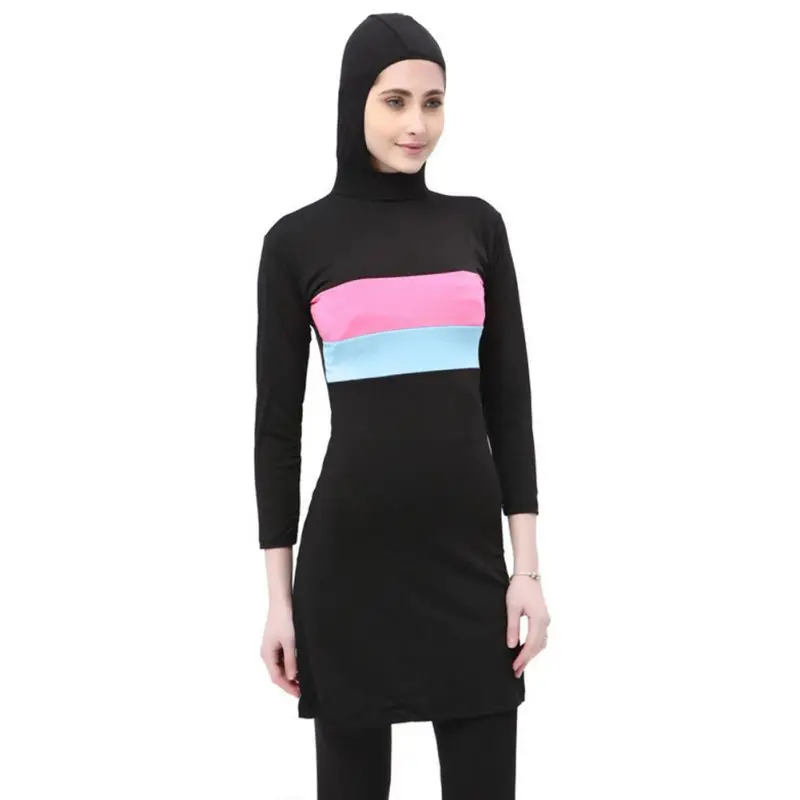 Новости плюс размеры Burkinis скромный костюмы Исламская Мусульманский купальник разделены для женщин длинные musliмач мусульманский хиджаб