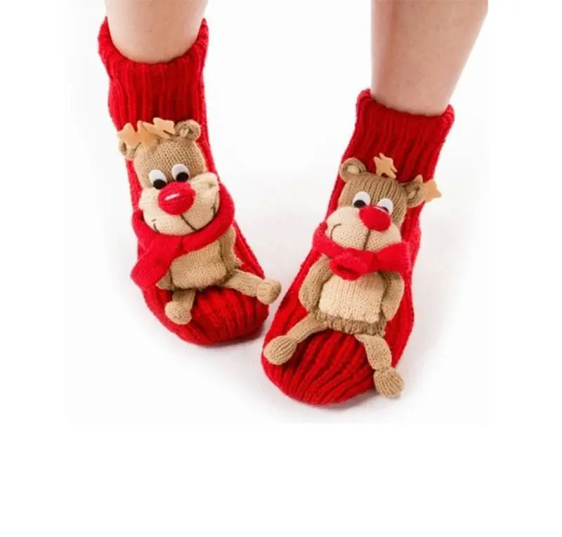 Top fashion 2016 new handmade animal cartoon Christmas cute warm wool socks women's socks floor socks