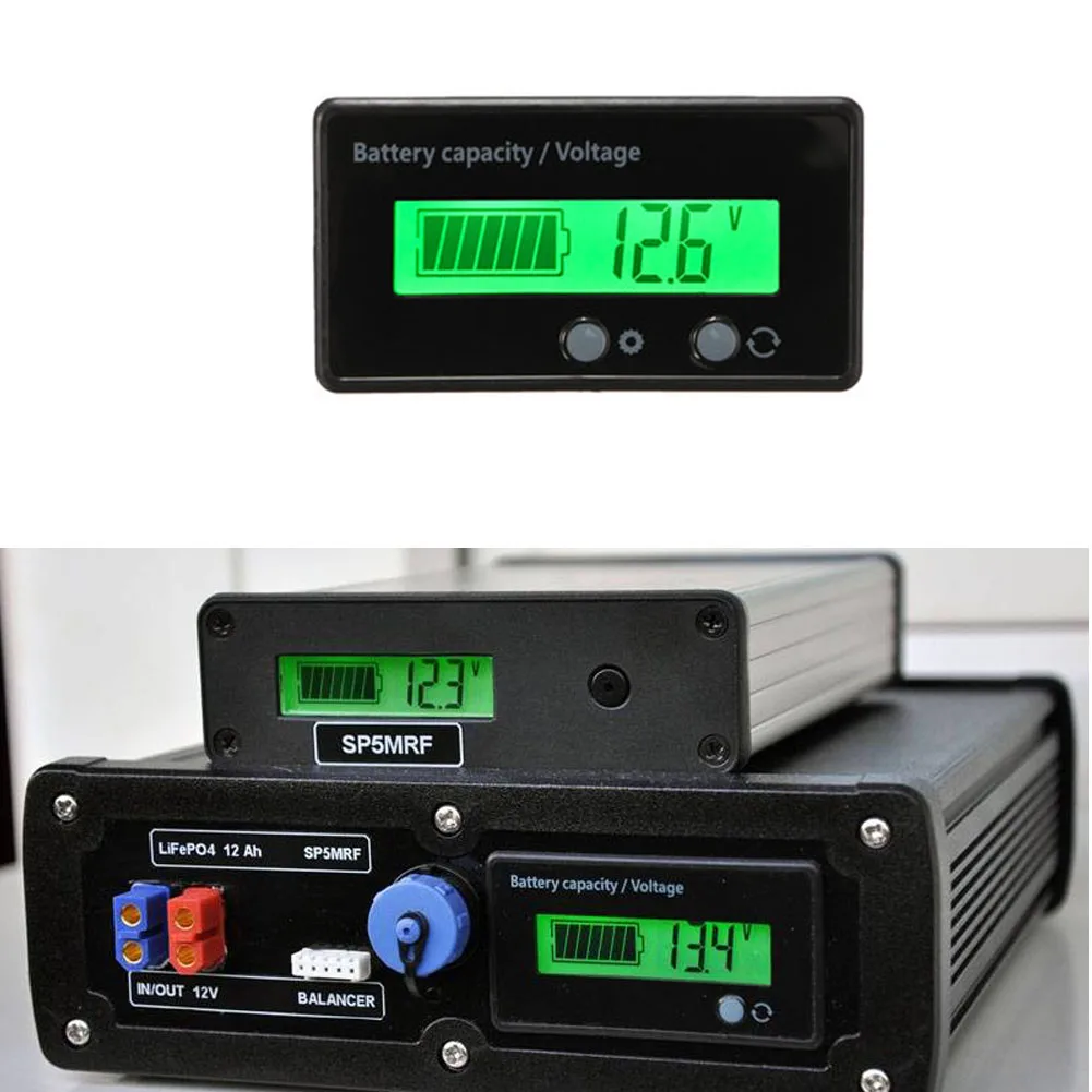 

Car Battery Capacity Tester LCD Display Indicator Voltage Meter Monitor Backlit Lithium Gauge Backlit Display Auto Accessories