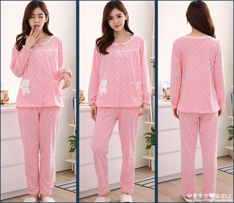 Топ пижамы женские весна и осень с длинным рукавом хлопок размера плюс женские домашние xxxl 4x пижамные комплекты