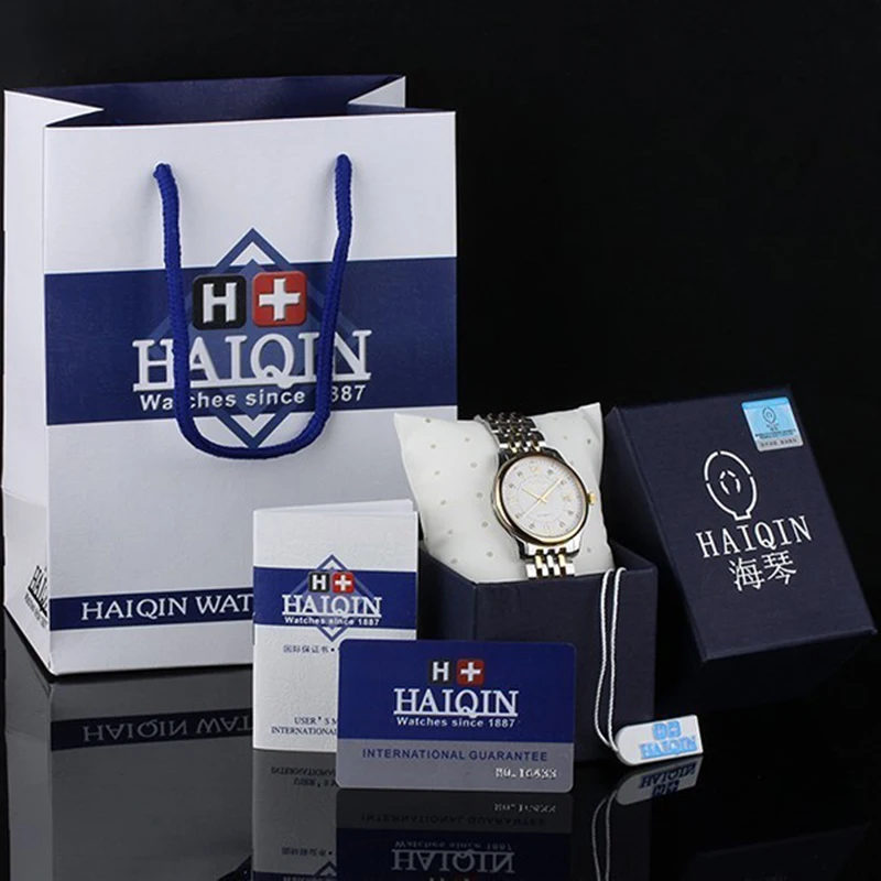 Haiqin модные роскошные Керамика наручные Для женщин часы элегантный Скелет