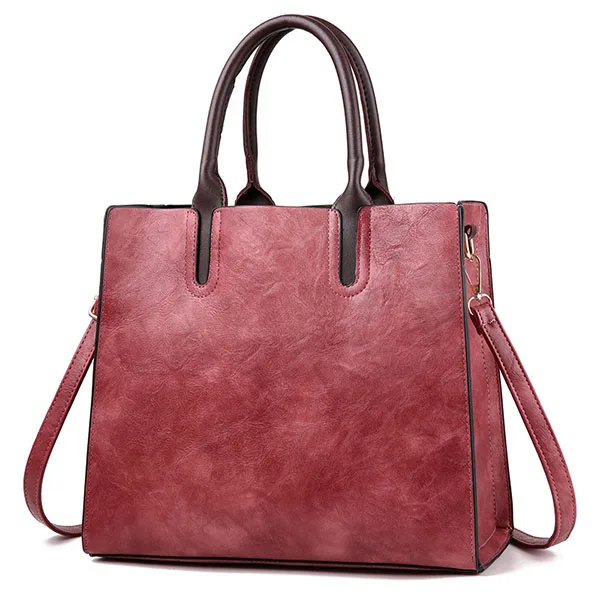LANZHIXIN, известный дизайнер, сумки, кожаные женские сумки, большая вместительность, винтажные ручные сумки с верхней ручкой, одноцветные женские сумки на плечо - Цвет: Purple Hand Bag