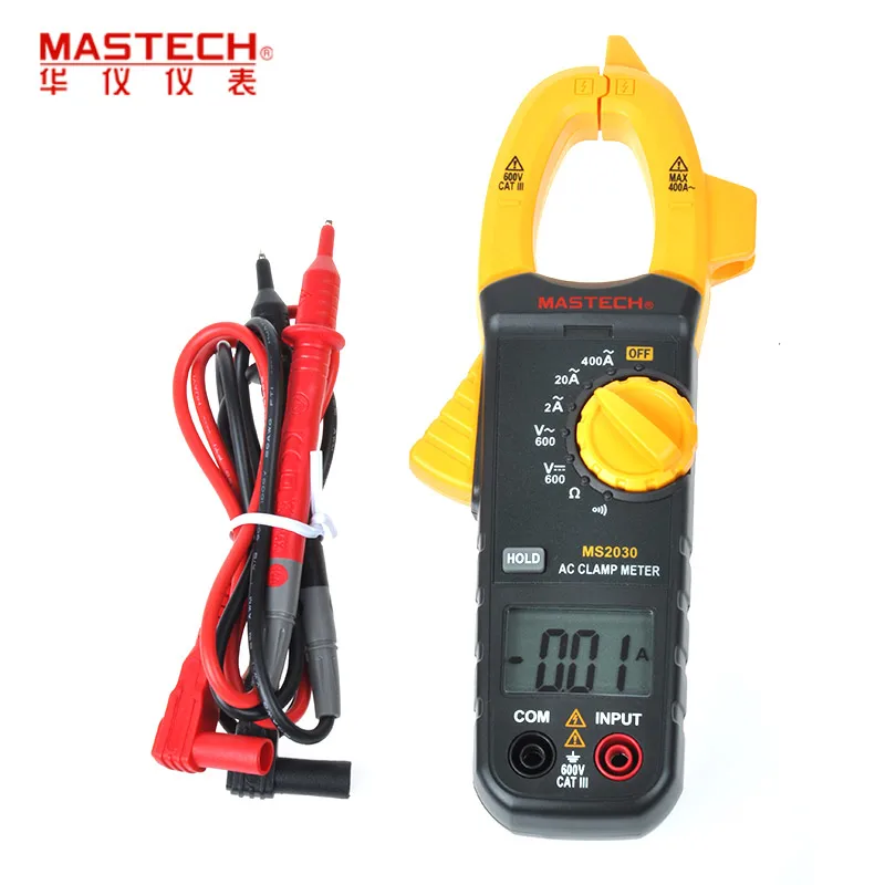

Multitester Digital C Clamp Meters 400A multimeter with AC/DC Voltage Resistance Continuity Test & Data Hold MASTECH MS2030