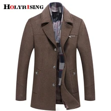 Holyrising зимнее пальто для мужчин abrigo hombre M-6XL Размер abrigo hombre invierno шерстяное пальто для мужчин Толстая шерстяная куртка 4 цвета 18438-5