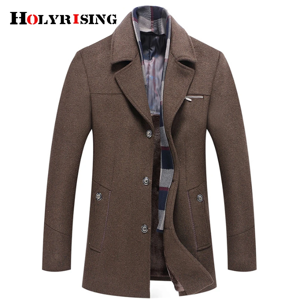 

Holyrising winter coat men abrigo hombre M-6XL Size abrigo hombre invierno wool coat men Thick Wool Jacket 4 Color 18438-5