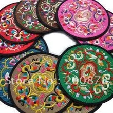 C41 красочные китайские вышитые чайные чашки колодки, прекрасный семейный Декор ремесла, рекламные подарки, много цветов, 50 шт в партии