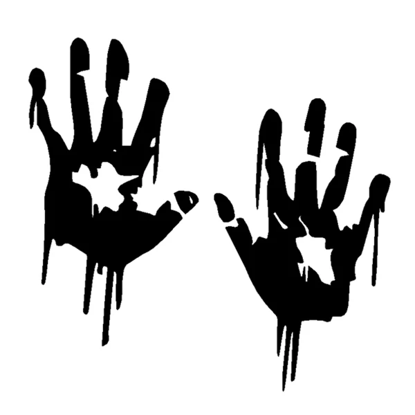 Aufkleber Sticker schwarze Hand Handabdruck