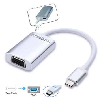 

USB 3.1 type C to VGA Cable with PD Charging Port USB C Adapter for PC Notebook New Macbook 12 inch Monitor Projector TV Adapter