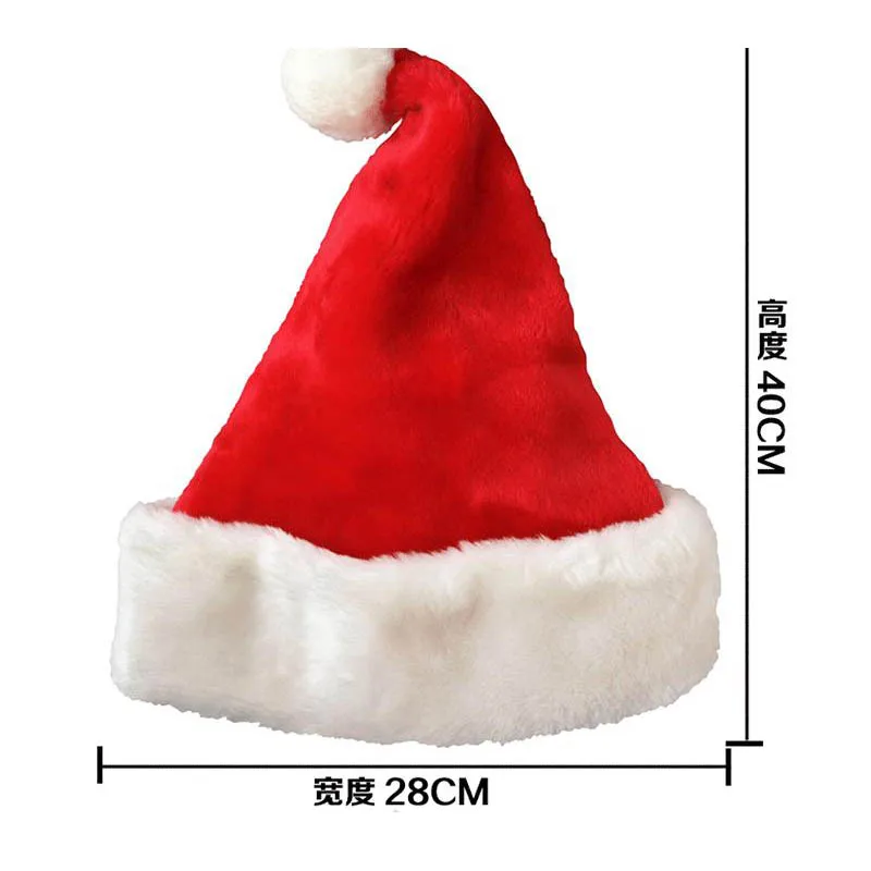 4-Pack New Year Cap Christmas Party Santa Hats - Red and White Cap with Ball - Christmas Hat for Santa Claus Costume - XMas Decoration image 3