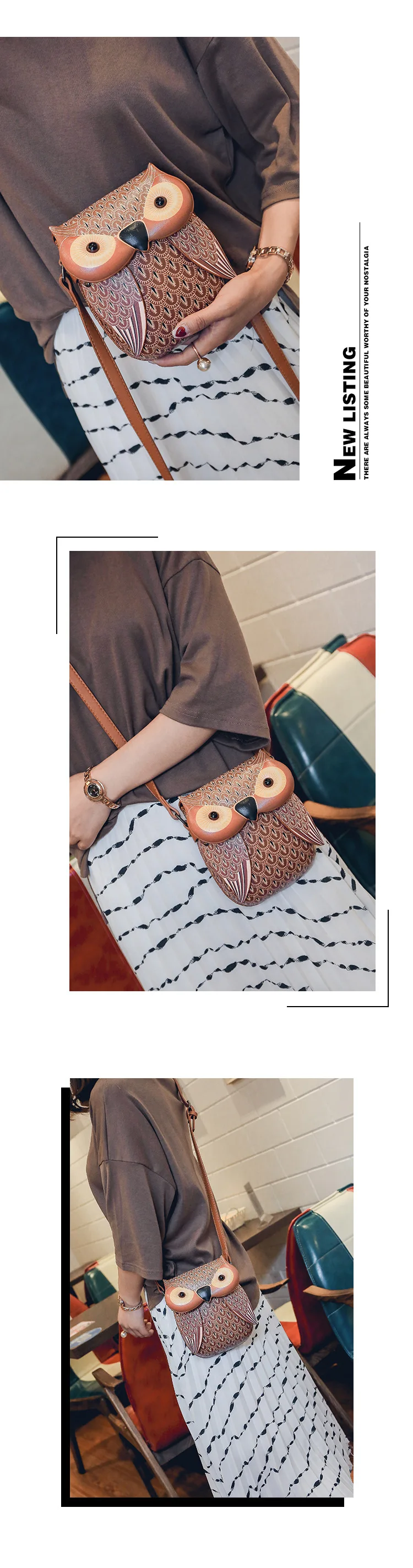 Женская сумка с совой, женские сумки-мессенджеры, женская сумка через плечо, сумка через плечо, мультяшный кошелек для девушек, сумки для телефона, Bolsa Feminina 607