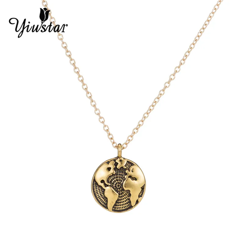 Globe World Map Necklace