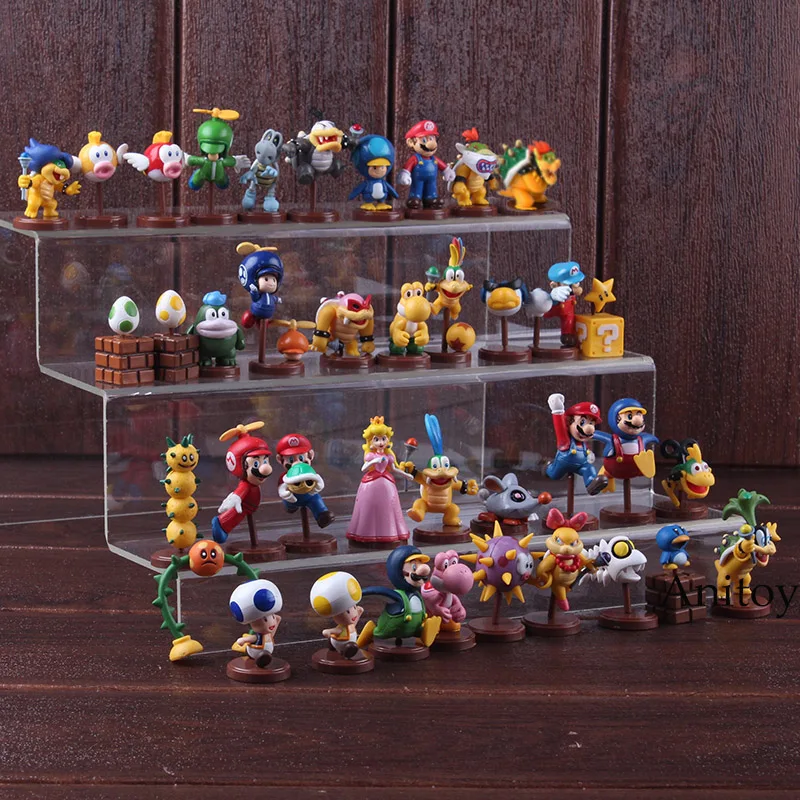 

Furuta Super Mario Bros Figure Action Mario Luigi Peach Toad Bowser JR Wendy Iggy Lemmy PVC Collectible Model Toy Doll 13pcs/set