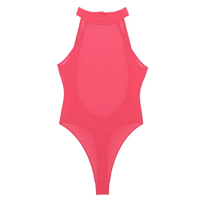Feeshow 5 Colors Women Transparent Bodysuit Backless Sexy Body Jumpsuit ...