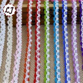 

New hot sale 100yd/lot small colorful design lace fabric ribbon cotton lace trim sewing cuff material accessories DIY