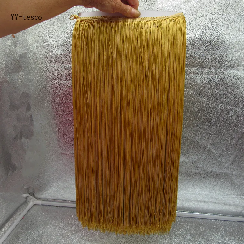 

wholesale 1 Yards 50cm Wide Fringe Trim Tassel Lace Gold Fringe Trimming Lace For DIY Latin Dress Stage Clothes Accessories