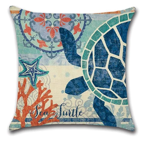 

2pcs Sea Turtle Whale Hippocampus Octopus Comfortable Creative Cushion Cover Custom Size Decorative Throw Pillow Covers