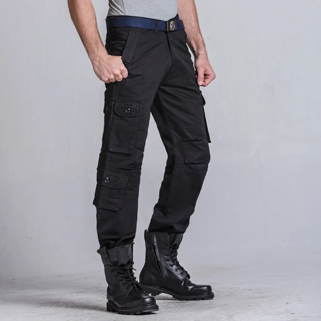 

Men Joggers Hombre Loose Multi-pocket Trousers Casual Work Tactical Military Cargo Pants Kargo Pantalon Tactico Calca Militar 3#